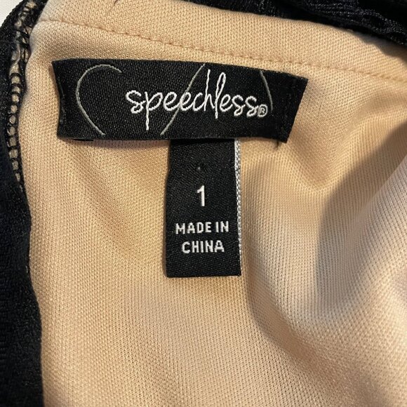 Speechless Black Lace & Mesh High-Low Dress Size 1 - Picture 10 of 16